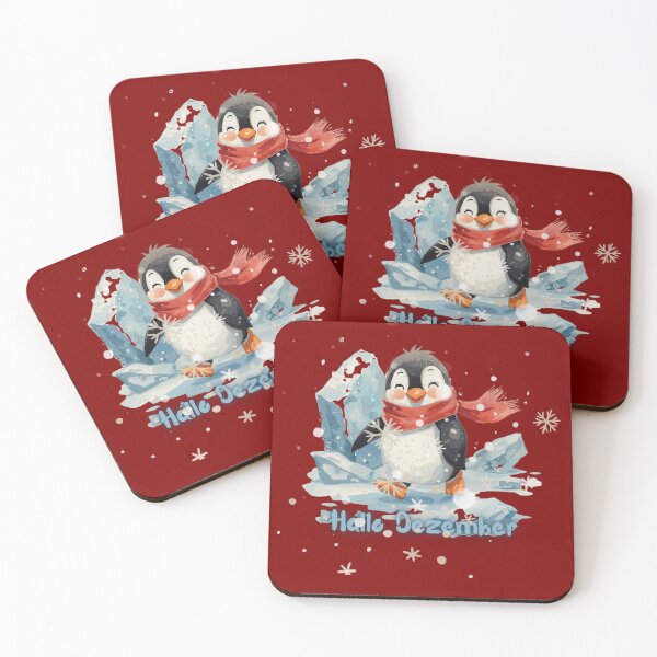 Item preview, Cute Winter Penguin – Kawaii December Illustration - Minimal Snowflakes designed and sold by omnia designs.