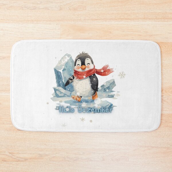 Item preview, Cute Winter Penguin – Kawaii December Illustration - Minimal Snowflakes designed and sold by omnia designs.