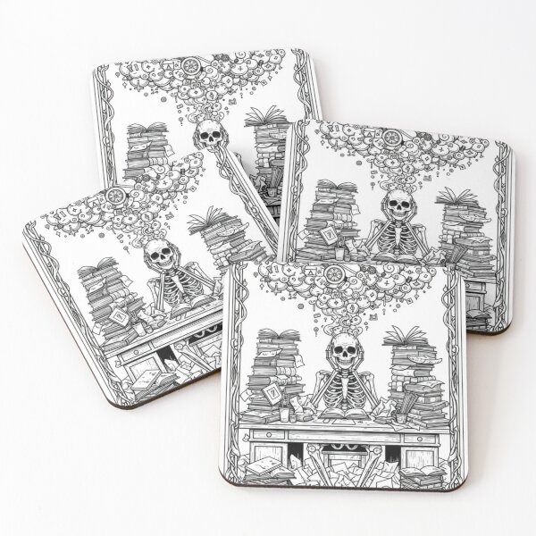 Item preview, The Overthinker Tarot Card - Funny Skeleton Mental Health designed and sold by ladymirastudio.