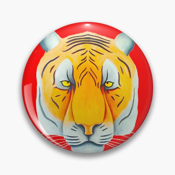 Item preview, Tiger head portrait design scarlet red background unique big cat present gift designed and sold by Arniesart85.