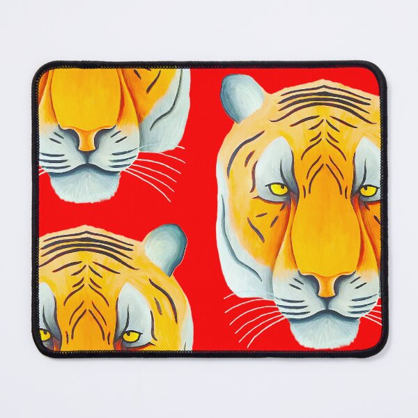 Item preview, Tiger head portrait design scarlet red background unique big cat present gift designed and sold by Arniesart85.