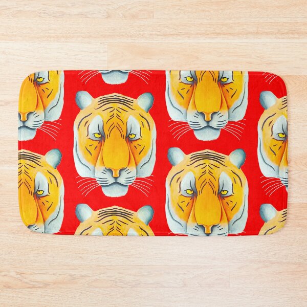 Item preview, Tiger head portrait design scarlet red background unique big cat present gift designed and sold by Arniesart85.
