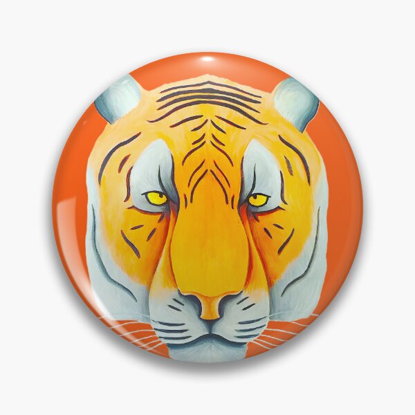 Item preview, Tiger head portrait design coral red background unique big cat present gift designed and sold by Arniesart85.