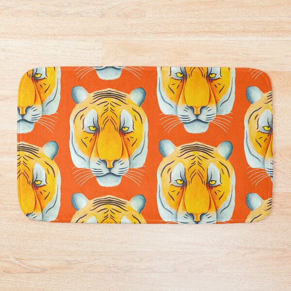Item preview, Tiger head portrait design coral red background unique big cat present gift designed and sold by Arniesart85.
