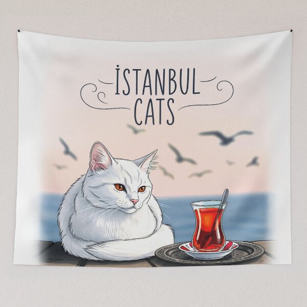 Item preview, Istanbul Cats – Turkish Tea & Seaside Cat Illustration designed and sold by Ascend777.