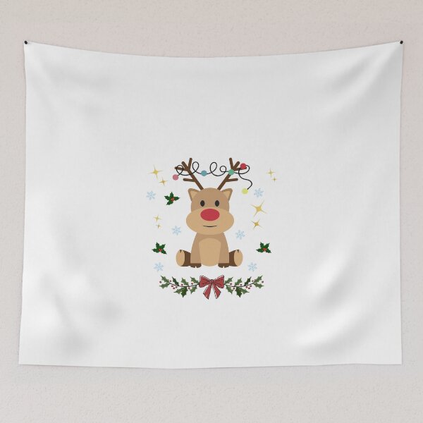 Item preview, Festive Reindeer with Christmas Lights and Holly designed and sold by FedNap98.