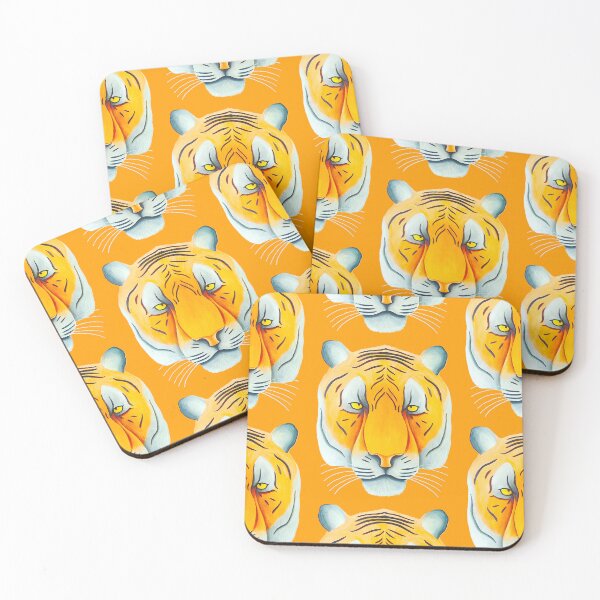 Item preview, Tiger head portrait design dark mustard background unique big cat present gift designed and sold by Arniesart85.