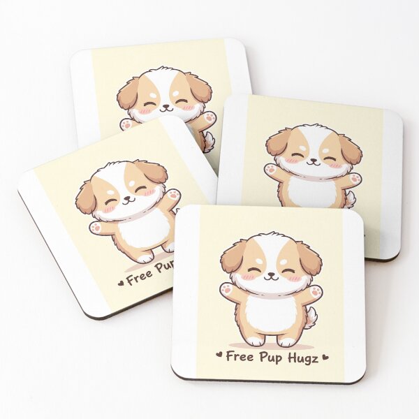 Item preview, Free Pup Hugz - Cute Kawaii Dog Puppy Illustration designed and sold by VibePrintsHub.