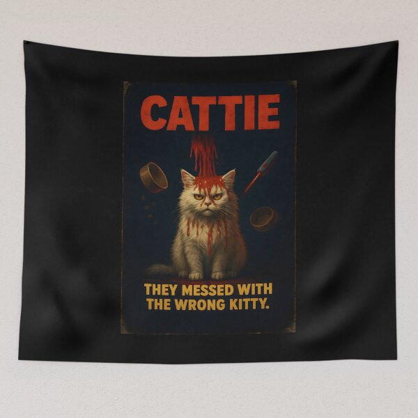 Item preview, CATTIE – Vintage Cat Horror Parody designed and sold by LuciaS.