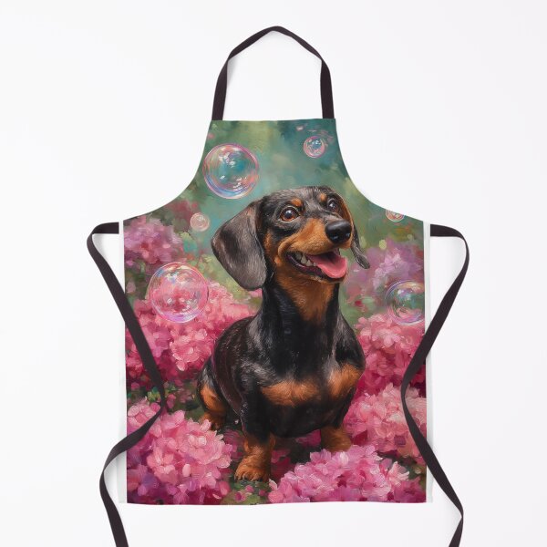 Item preview, Dachshund in Flowers with Bubbles designed and sold by PetsArt.
