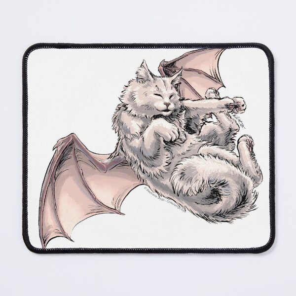 Item preview, White Bat-Winged Dragon Cat Artwork designed and sold by stephsmith.