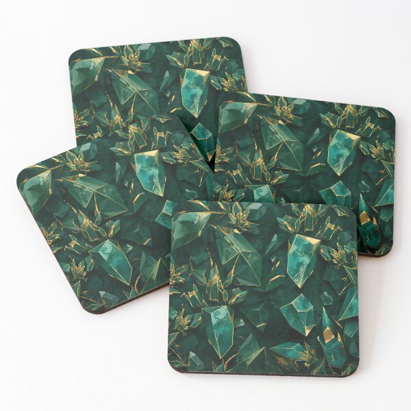 Item preview, Dark Green Abstract Geometric Gold Gem designed and sold by Mladen300.