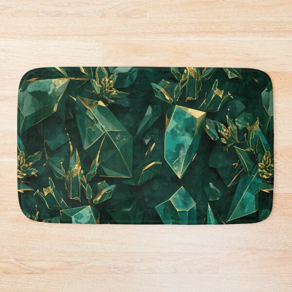 Item preview, Dark Green Abstract Geometric Gold Gem designed and sold by Mladen300.