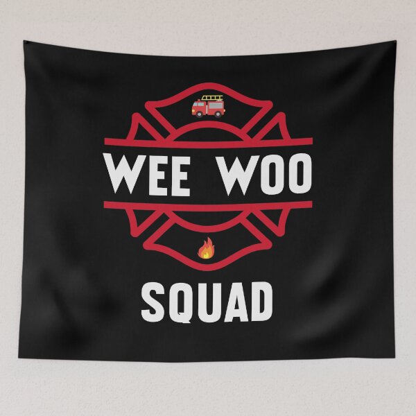 Item preview, Wee Woo Squad Emergency firefighter logo designed and sold by snowry.