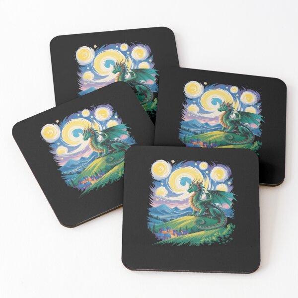 Item preview, Starry Night Dragon Fantasy Animal Art cool designed and sold by snowry.