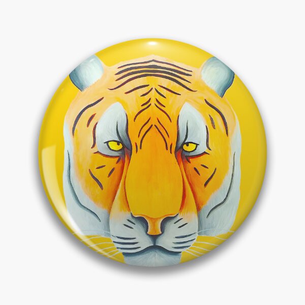 Item preview, Tiger head portrait design yellow mustard background unique big cat present gift designed and sold by Arniesart85.