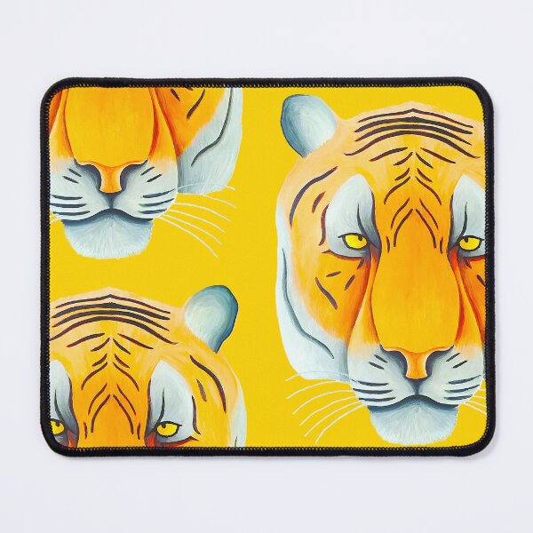 Item preview, Tiger head portrait design yellow mustard background unique big cat present gift designed and sold by Arniesart85.