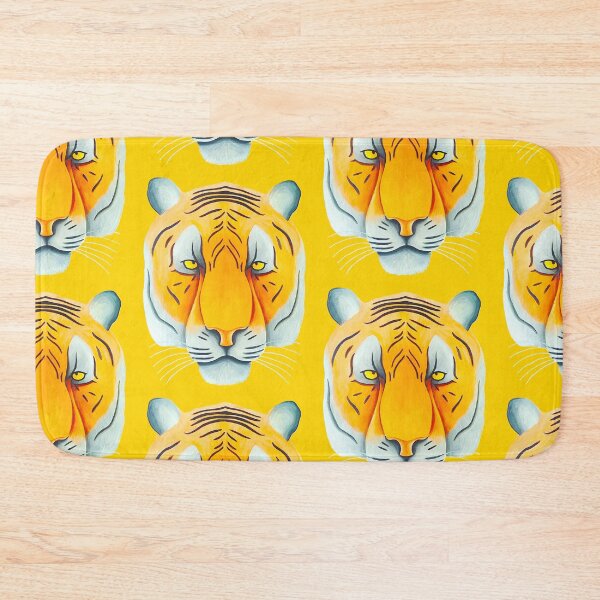 Item preview, Tiger head portrait design yellow mustard background unique big cat present gift designed and sold by Arniesart85.