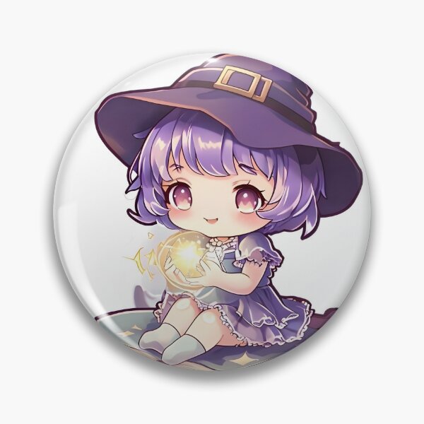 Item preview, Cute Chibi Witch With Magic Book Sticker designed and sold by AMPrintsArt.