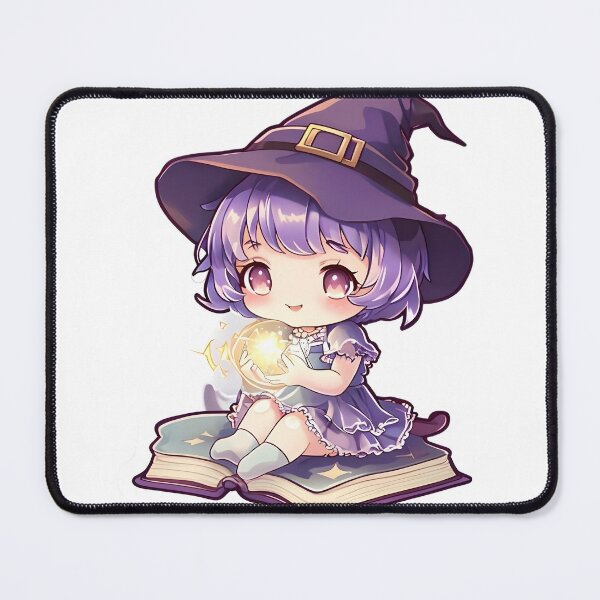 Item preview, Cute Chibi Witch With Magic Book Sticker designed and sold by AMPrintsArt.
