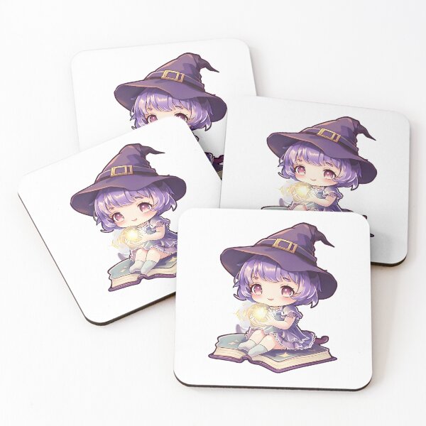 Item preview, Cute Chibi Witch With Magic Book Sticker designed and sold by AMPrintsArt.