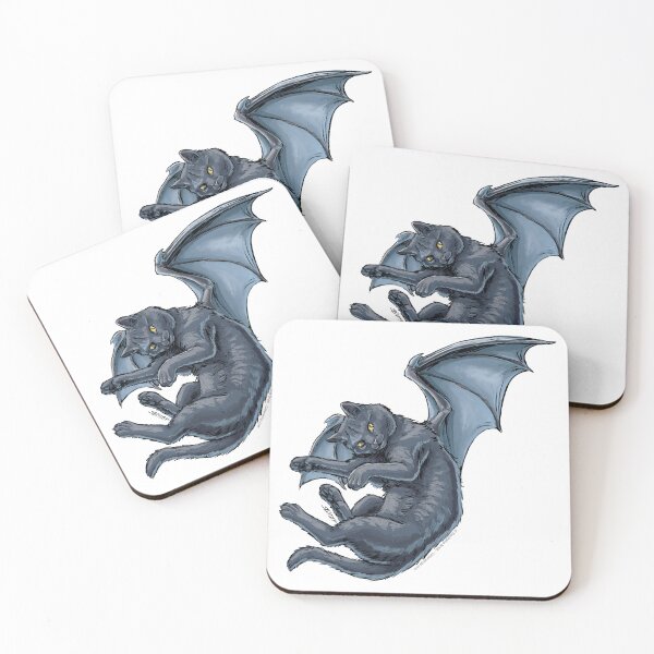 Item preview, Black Bat-Winged Dragon Cat Artwork designed and sold by stephsmith.