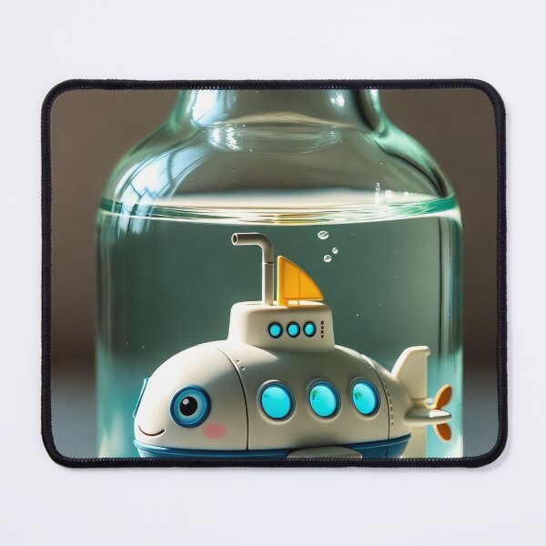 Item preview, Kawaii Submarine in a Bottle – Cute Little U-Boat designed and sold by NordseeSteel.