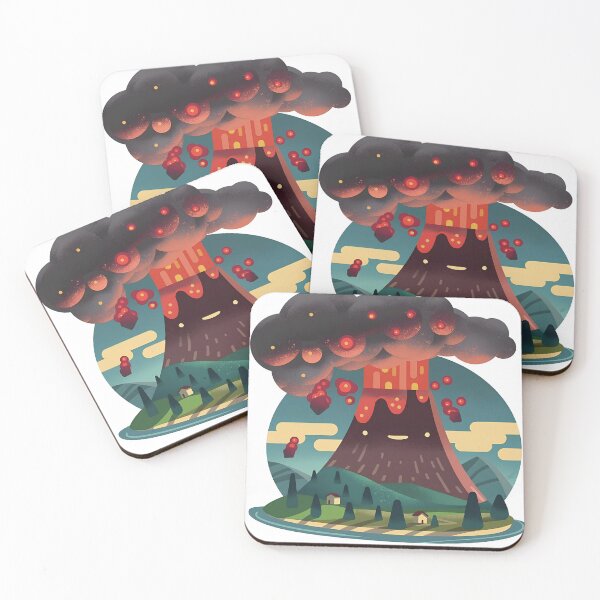 Item preview, cute erupting volcano illustration designed and sold by RiderSpoon.