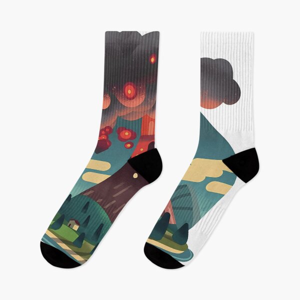Item preview, cute erupting volcano illustration designed and sold by RiderSpoon.