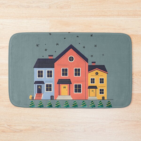 Item preview, Colorful atmospheric retro tenement houses under the starry sky. designed and sold by Knock on my door.