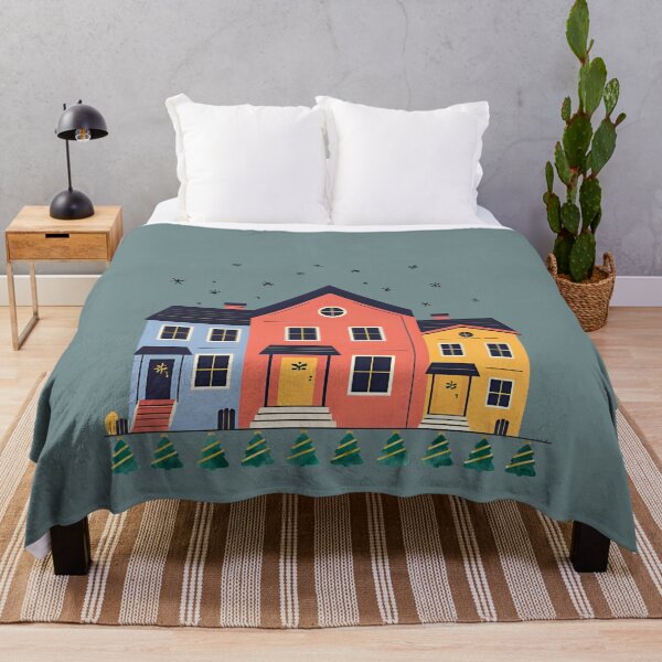 Item preview, Colorful atmospheric retro tenement houses under the starry sky. designed and sold by Knock on my door.