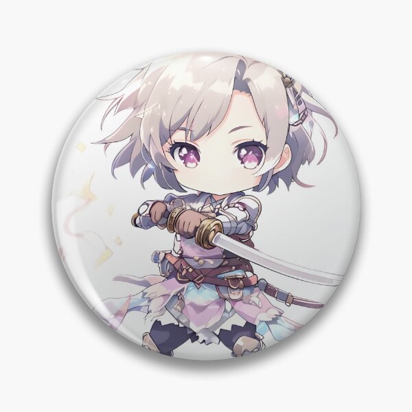 Item preview, Chibi Samurai Girl With Katana Sticker designed and sold by AMPrintsArt.