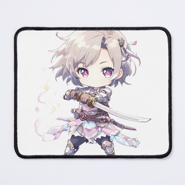 Item preview, Chibi Samurai Girl With Katana Sticker designed and sold by AMPrintsArt.