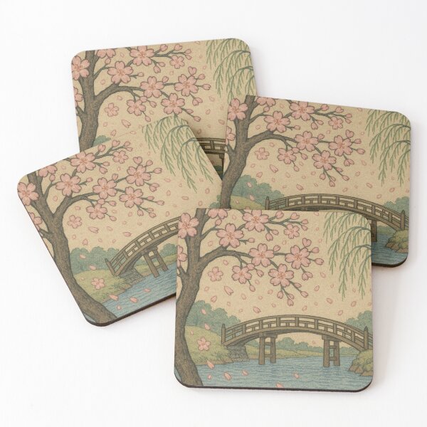 Item preview, Sakura Bridge Spring Ukiyo-e Landscape designed and sold by travelhops.