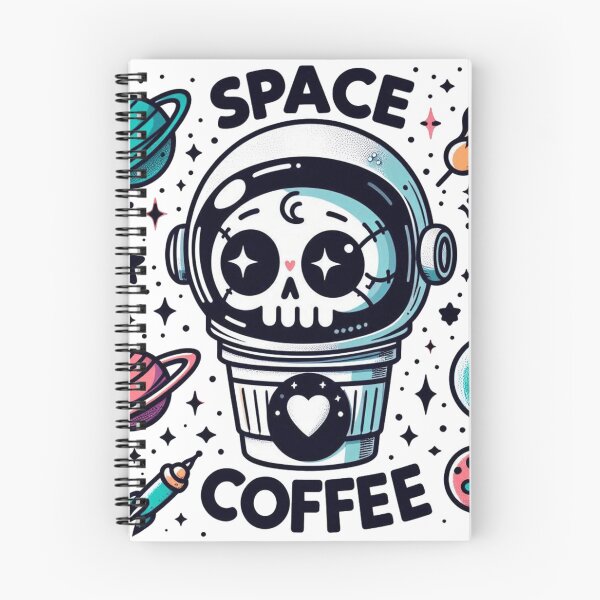 Item preview, Space Coffee Kawaii Skull Astronaut Cup designed and sold by BigBlueArt.
