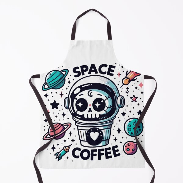 Item preview, Space Coffee Kawaii Skull Astronaut Cup designed and sold by BigBlueArt.
