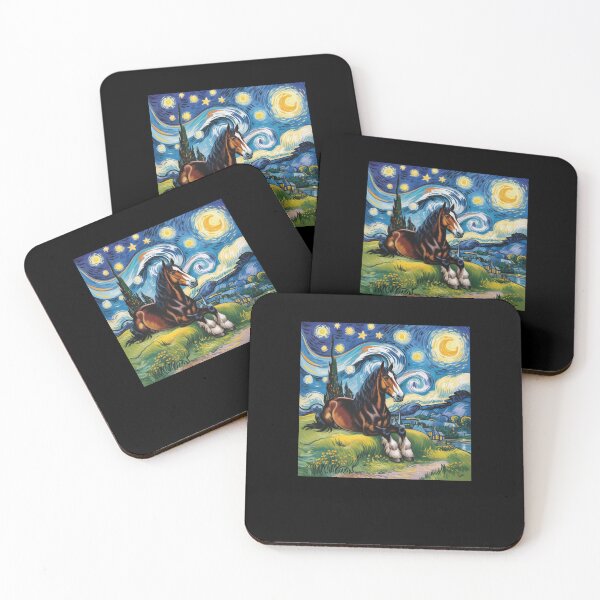 Item preview, Starry Night Shire Horse Animal Art Scenic designed and sold by snowry.