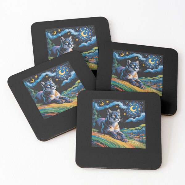 Item preview, Starry Night Puma Animal Art Cosmic Nature Scene cool designed and sold by snowry.