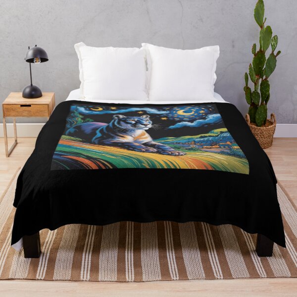 Item preview, Starry Night Puma Animal Art Cosmic Nature Scene cool designed and sold by snowry.