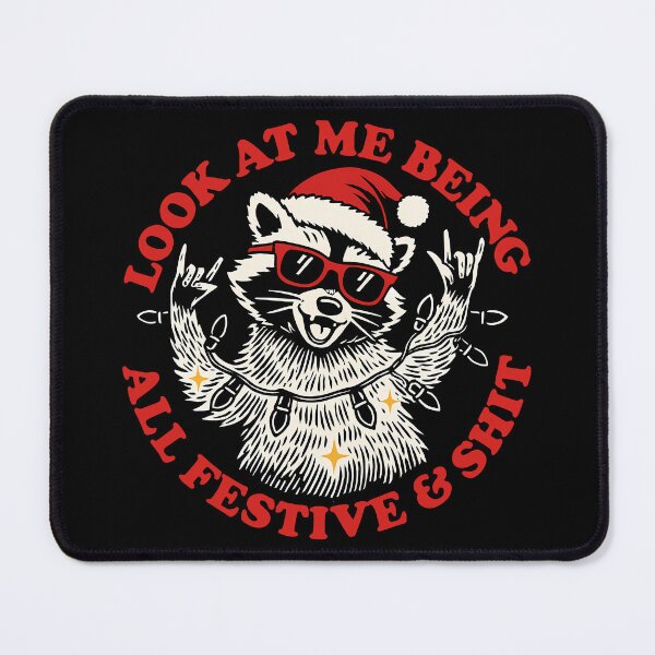 Item preview, Festive Raccoon Rocking Christmas Lights designed and sold by DariusZD.