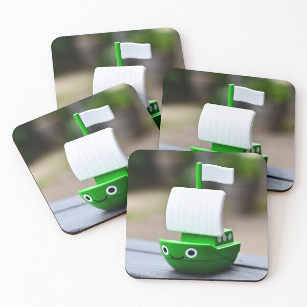 Item preview, Cute Green Toy Boat – Kawaii Little Sailing Ship designed and sold by NordseeSteel.