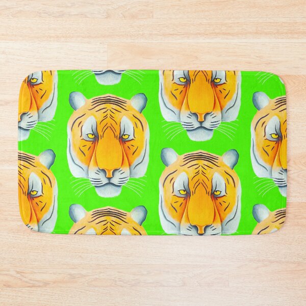 Item preview, Tiger head portrait design lime green background unique big cat present gift designed and sold by Arniesart85.