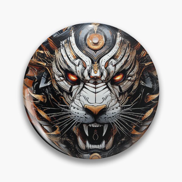 Item preview, Cyberpunk Mecha Tiger With Glowing Eyes designed and sold by Daagath.