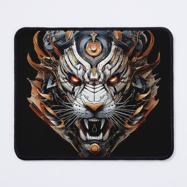 Item preview, Cyberpunk Mecha Tiger With Glowing Eyes designed and sold by Daagath.