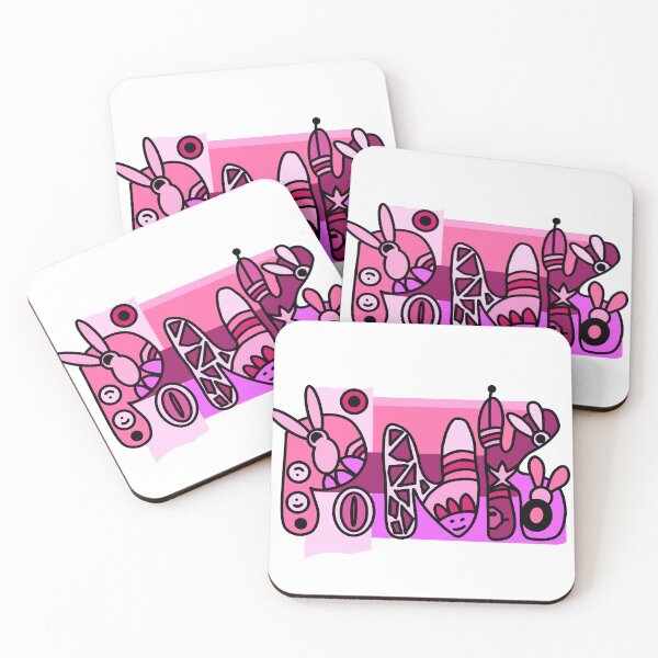 Item preview, Pink Graffiti style word art with bunnies designed and sold by CareyO.