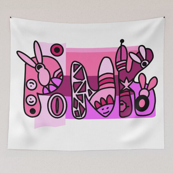 Item preview, Pink Graffiti style word art with bunnies designed and sold by CareyO.