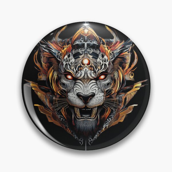 Item preview, Cybernetic Tiger King With Fiery Crown designed and sold by Daagath.