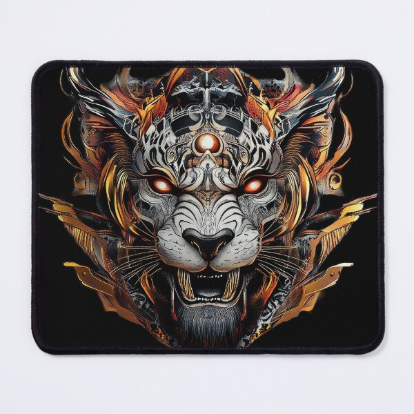 Item preview, Cybernetic Tiger King With Fiery Crown designed and sold by Daagath.