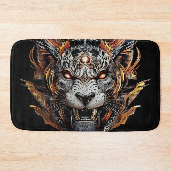 Item preview, Cybernetic Tiger King With Fiery Crown designed and sold by Daagath.