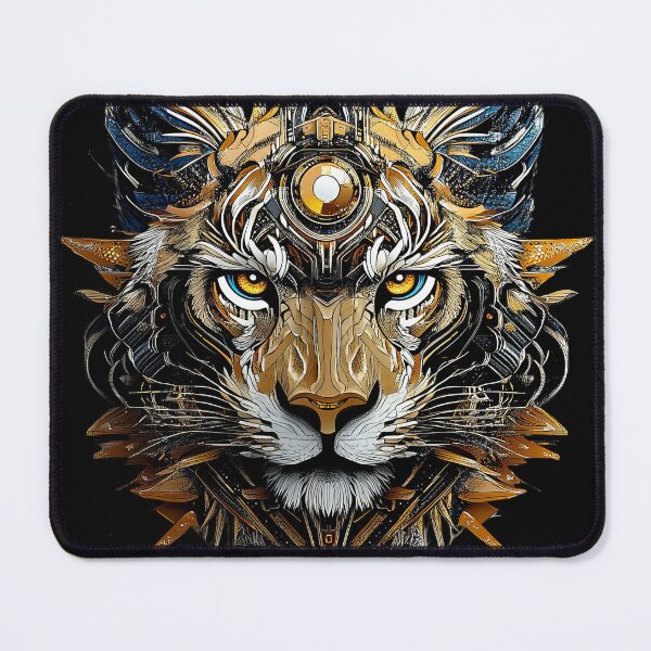 Item preview, Golden-Eyed Cyber Tiger With Sacred Circuitry designed and sold by Daagath.